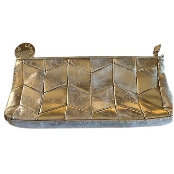David Charles Metallic Silver Clutch Handbag - Picture 4 of 6